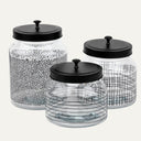 Glass Jar Geometric 3-Pc