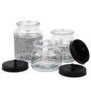 Glass Jar Geometric 3-Pc
