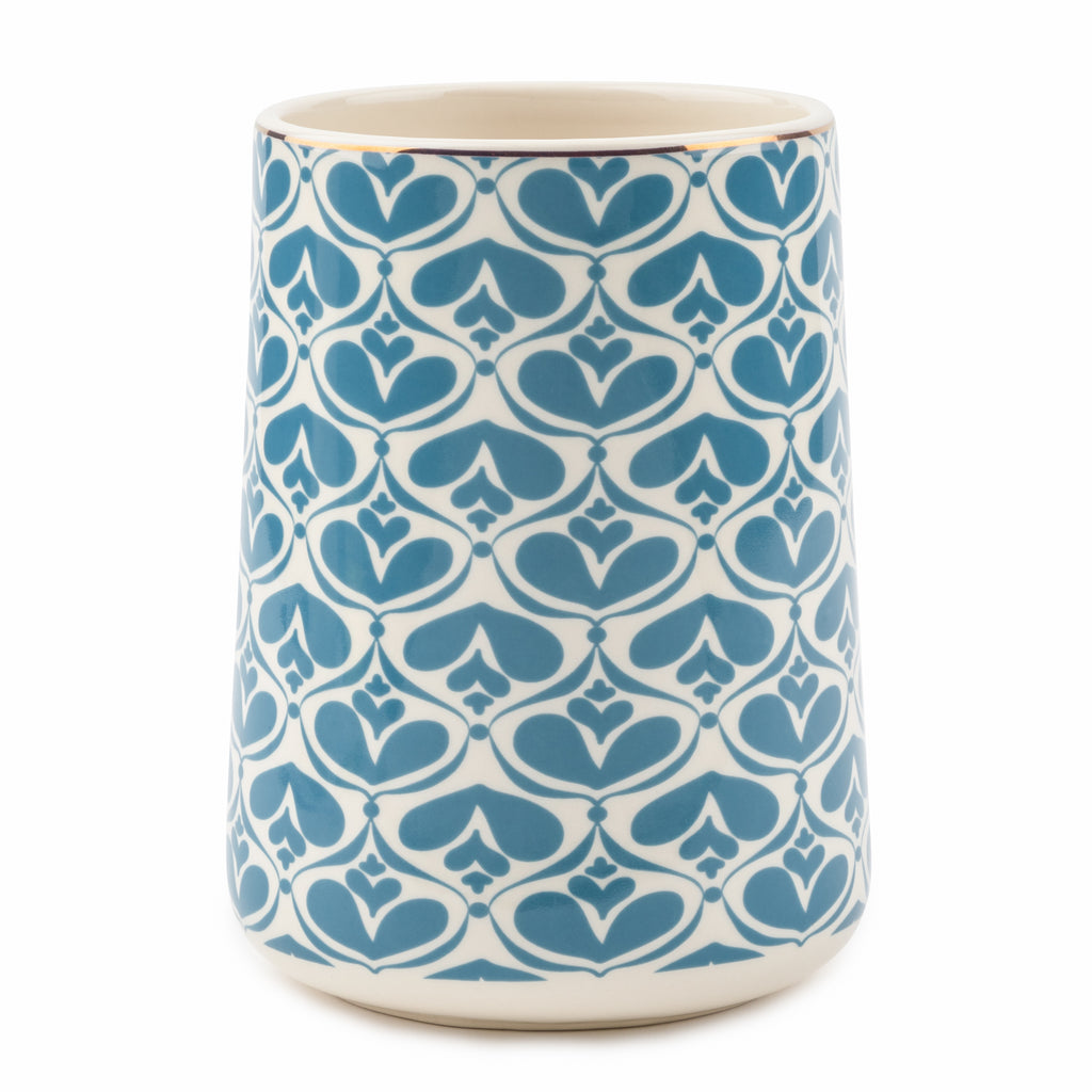 Ceramic Utensil Holder - Speckled Blue – Matchstick Goods