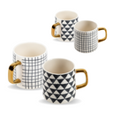 Triangle & Criss-Cross Mugs, Set of 4