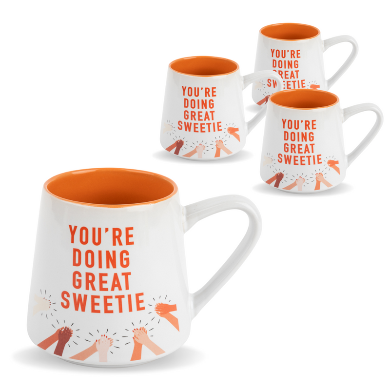 “You’re Doing Great Sweetie” Coffee Mug, Set of 4