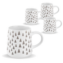 Triangle Print Mug, Set of 4