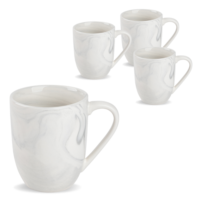 Grey Marble Coffee Mug, Set of 4