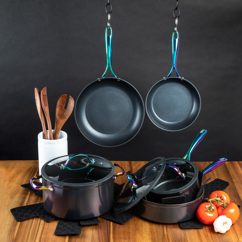 Thyme & Table,12 Piece Cookware Set, Black and Gold Speckled - Dallas  Online Auction Company